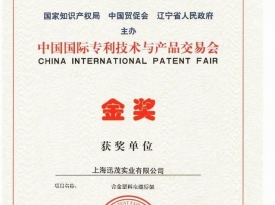 中国专利技术金奖证书